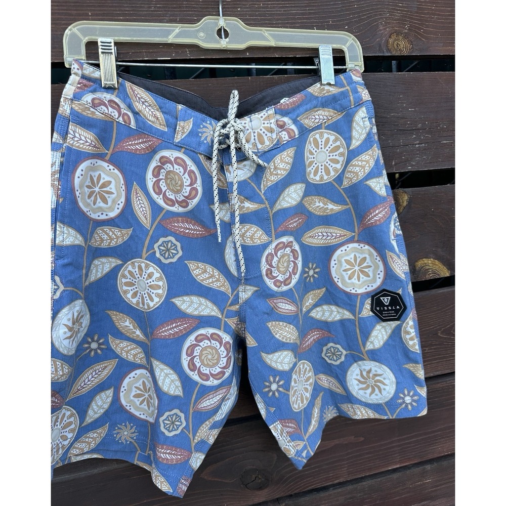 Vissla Medallions Boardshorts Denim Blue Mens Size 29